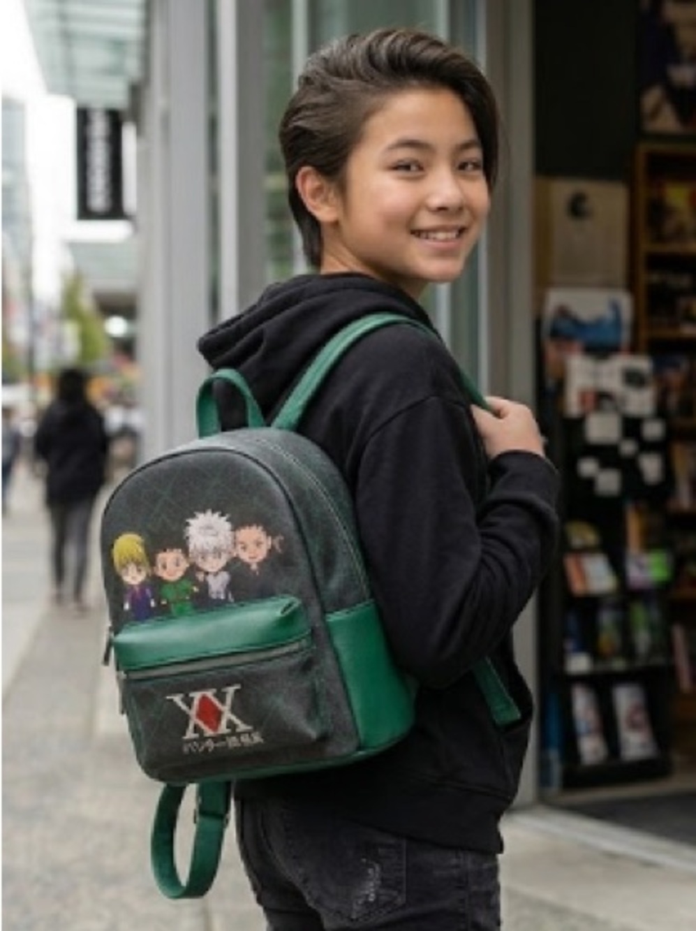 Hunter x Hunter Chibi Characters Mini Backpack - Bioworld Green & Black Anime